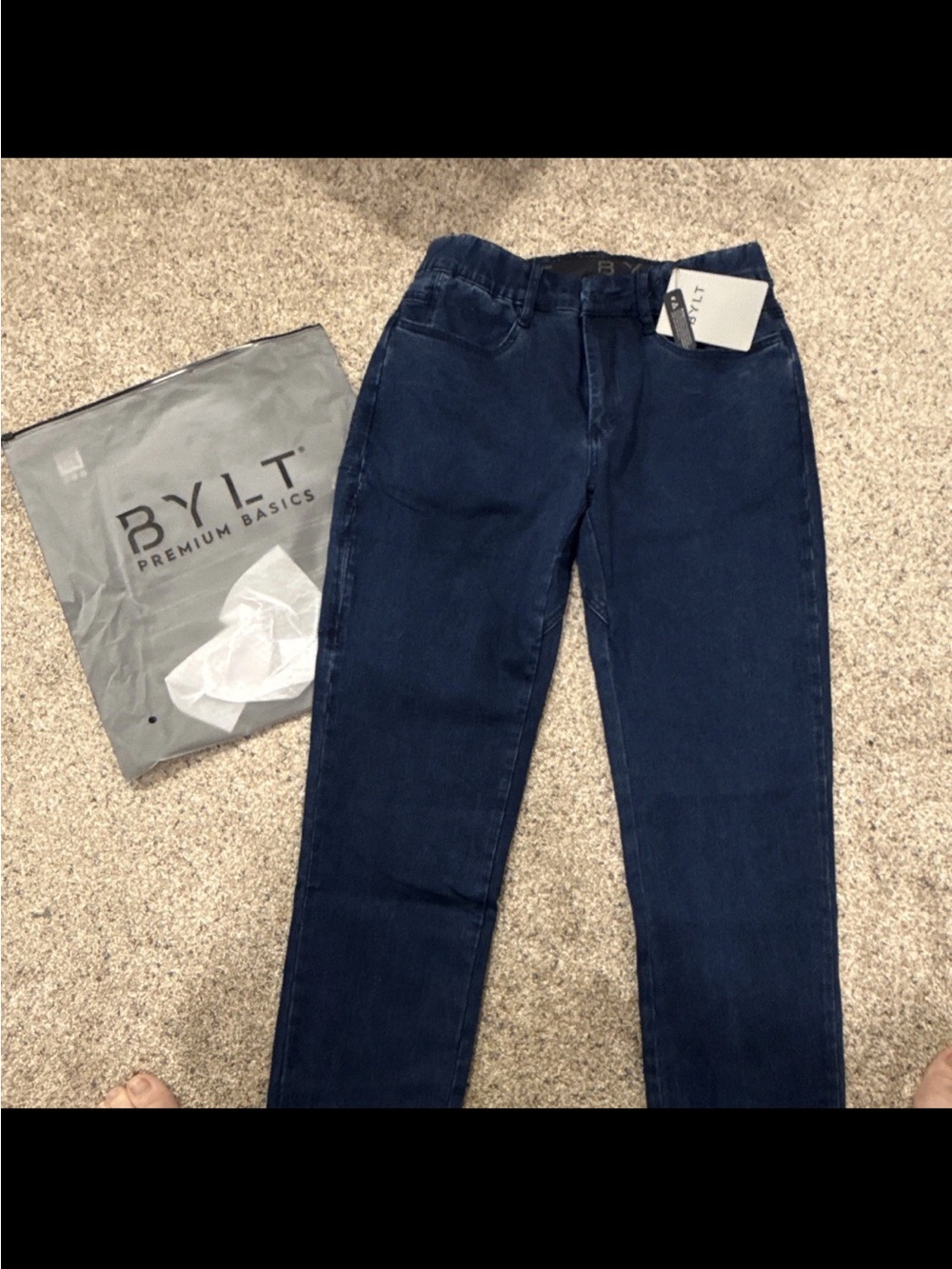 BYLT Basics Men's Straight Jeans in Dark Blue